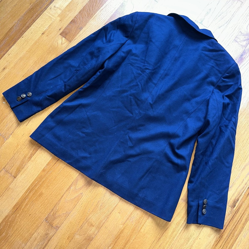Pendleton Blazer Womens 14 Navy Virgin Wool Made in USA One Button Lined Flap - Picture 4 of 11